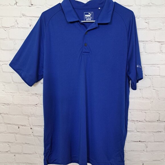 Puma Dry Cell Blue Golf Polo Shirt Men's Size Large - Picture 1 of 6